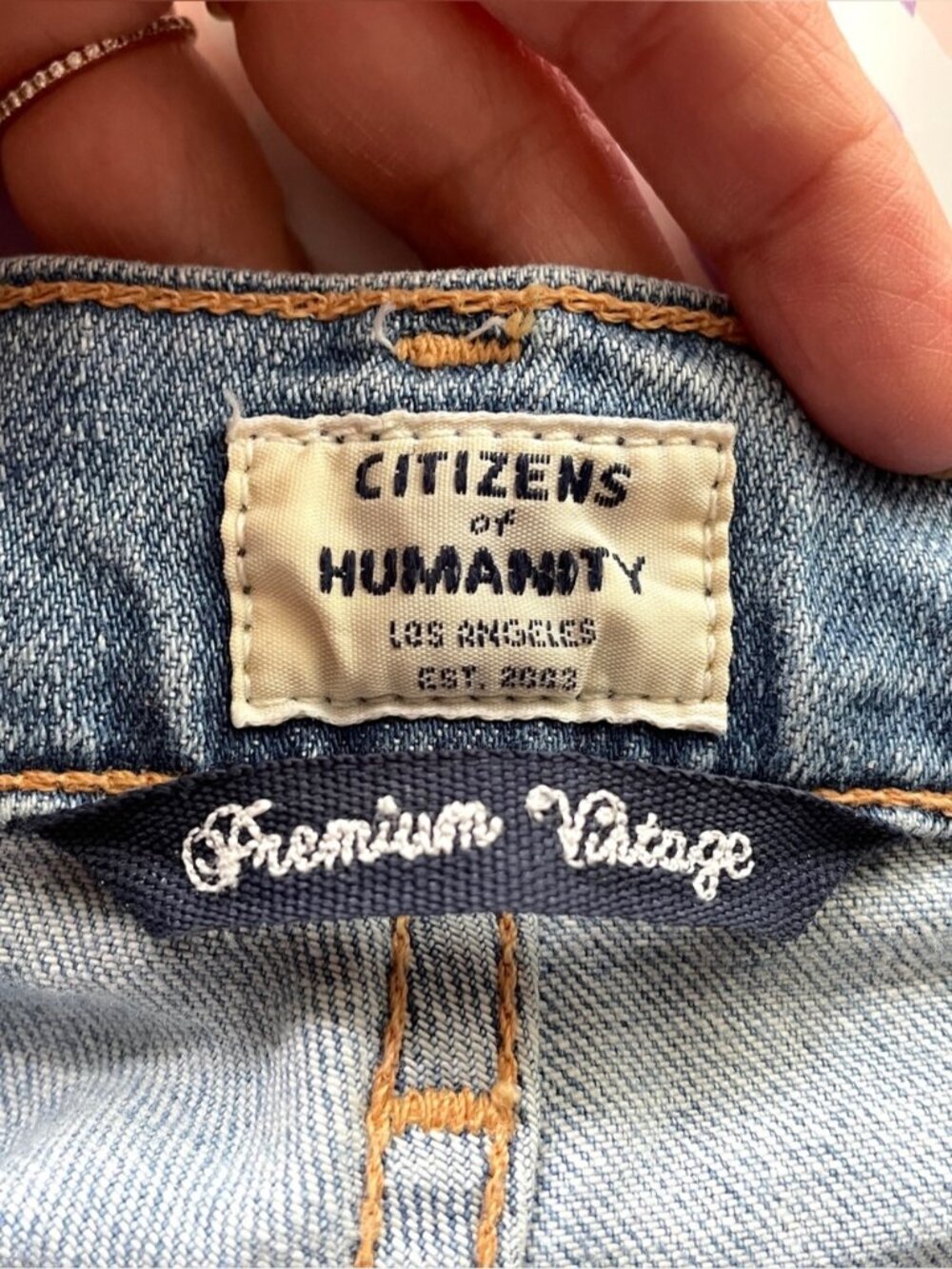 Citizens of Humanity Kaya Mid-Rise Kick Flare Patchwork Jeans - 28" - Picture 7 of 15